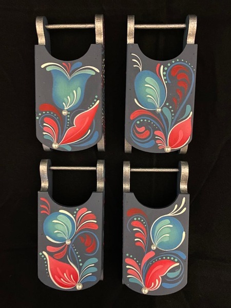 Blue and Pink Sled Ornaments E-packet
